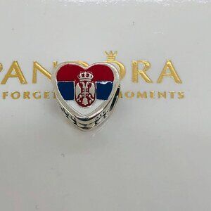 ✨🔥  Pandora Flag of Serbia Heart Charm